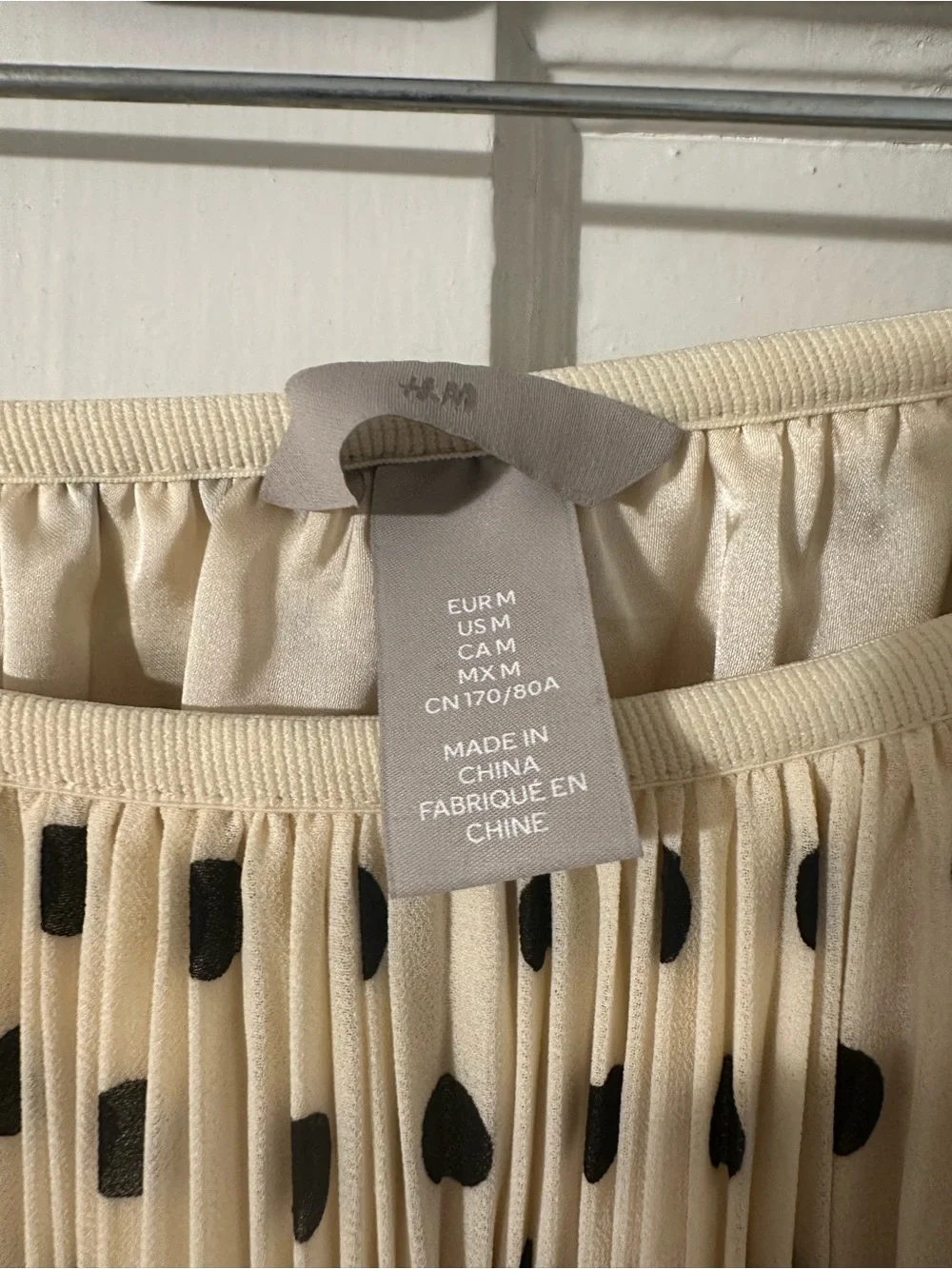 H&M Cream Maxi Skirt with Black Polka Dots - Picture 2 of 2